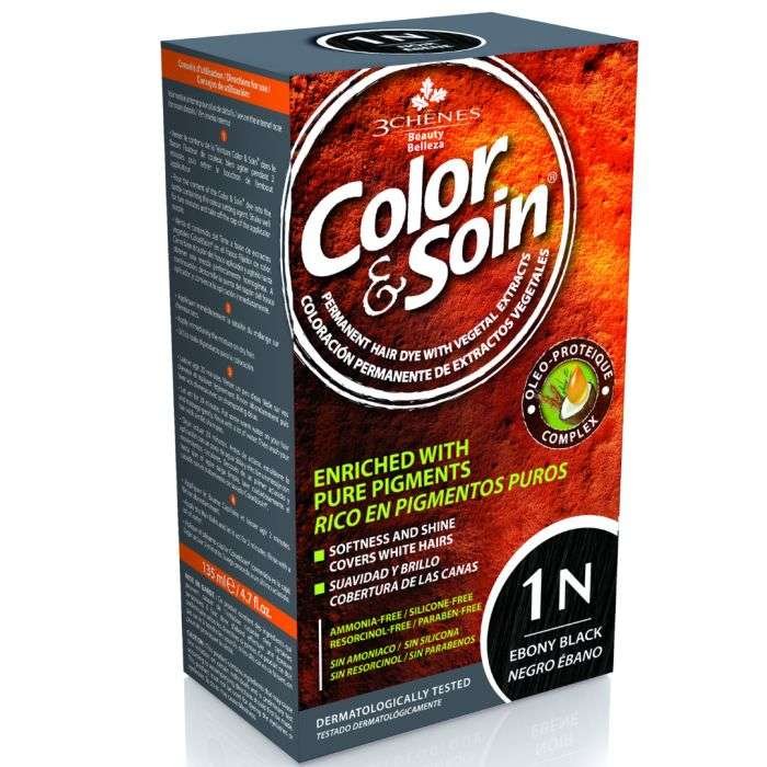 3 CHENES COLOR ET SOIN COLORATION PERMANENTE 1N NOIRE EBENE 135 ML
