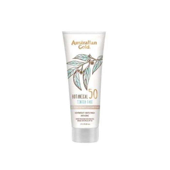 AUSTRALIAN GOLD LOTION SOLAIRE VISAGE TEINTE BOTANIQUE SPF 50 PEAU CLAIRE A ILLUMINEE 89 ML