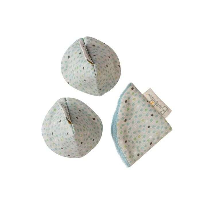 BAMBIDOU LOT DE 3 TIPI PIPI POIS BLEU