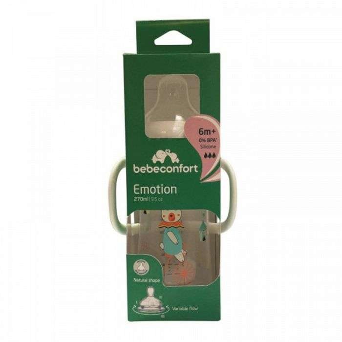 BEBE CONFORT BIBERON EMOTION 270 ML 6 MOIS + FUNNY FREINDS