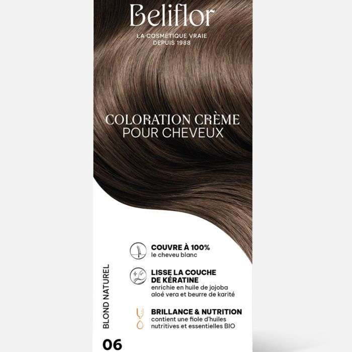 BELIFLOR COLORATION CREME POUR CHEVEUX 06 BLOND NATUREL 135 ML