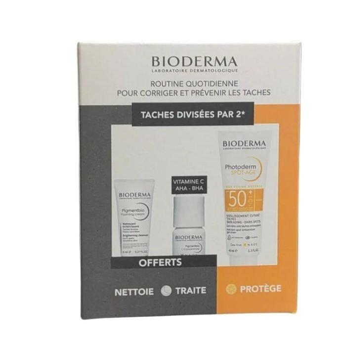 BIODERMA OFFRE PHOTODERM SPOT AGE SPF 50+ GEL CREME ANTI TACHES 40 ML + NETTOYANT 8ML+ PIGMENTBIO 5ML OFFERTS