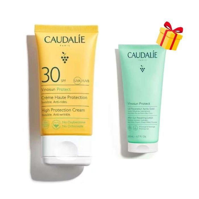 CAUDALIE OFFRE VINOSUN PROTECT CREME HAUTE PROTECTION INVISIBLE SPF 30 + 50ML + LAIT APRES SOLEIL 200ML OFFERT