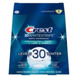 CREST 3D LEVELS 30 WHITER 38 STRIPS PROFESSIONAL WHITE + LED LIGHT
