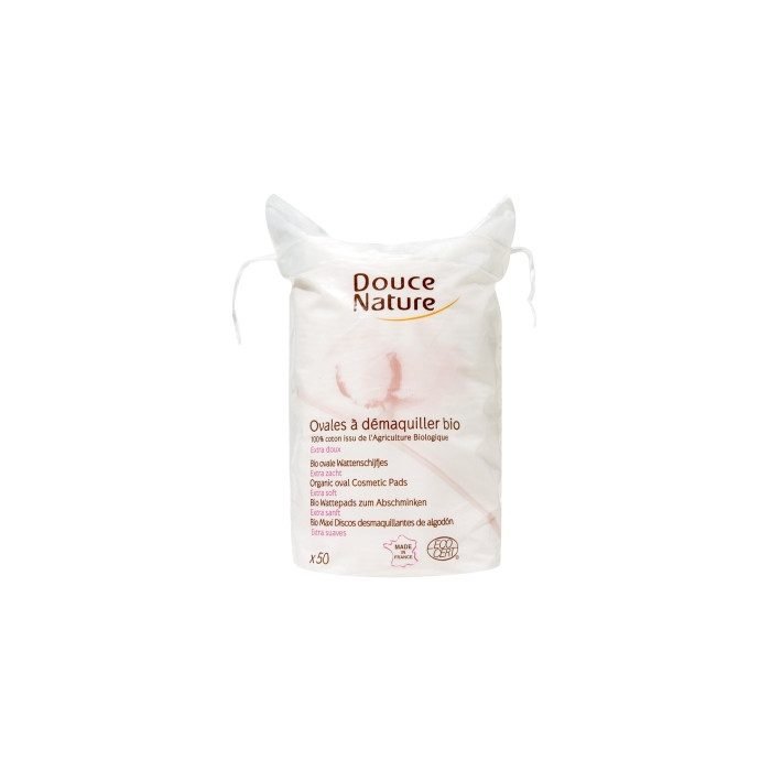 DOUCE NATURE 50 OVALES A DEMAQUILLER COTON BIO 50 G
