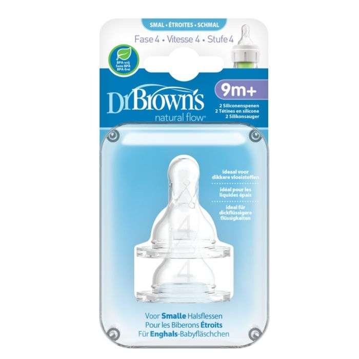 DR BROWNS TETINE COLE ETROIT NIVEAU 4 9MOIS+ PACK DE 2