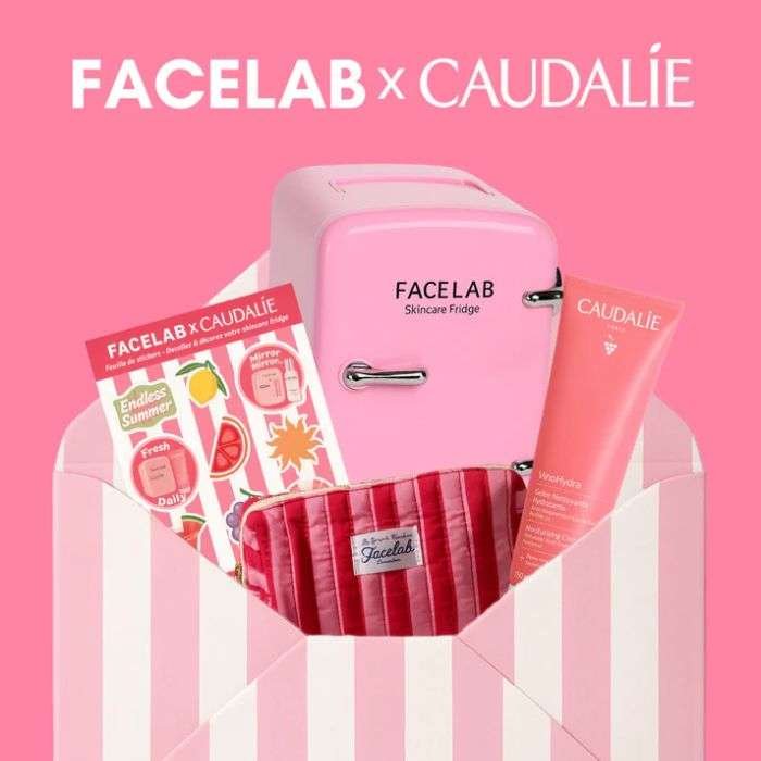 FACELAB X CAUDALIE SKINCARE FRIDGE BABY PINK