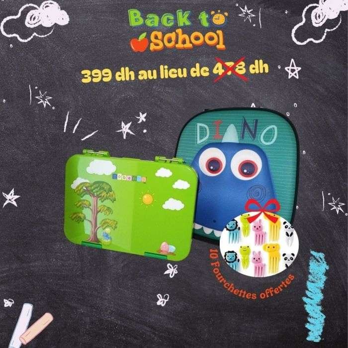 GOBENTO KIDS OFFRE SAC A DEJEUNER EFFET 3D DINO + BOITE ISOTHERME 21*16*5 CM 710 ML