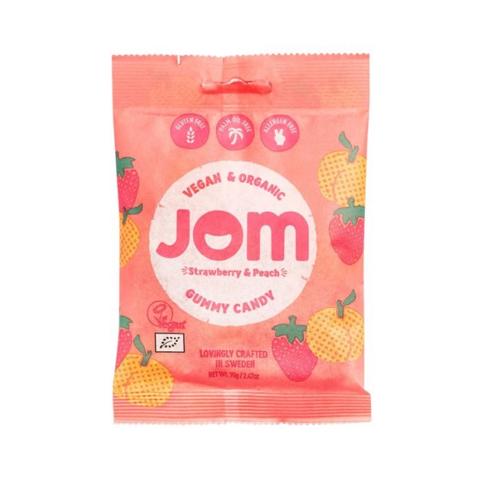 JOM GOURMET GUMMIES STAWBERRY PEACH 70 G