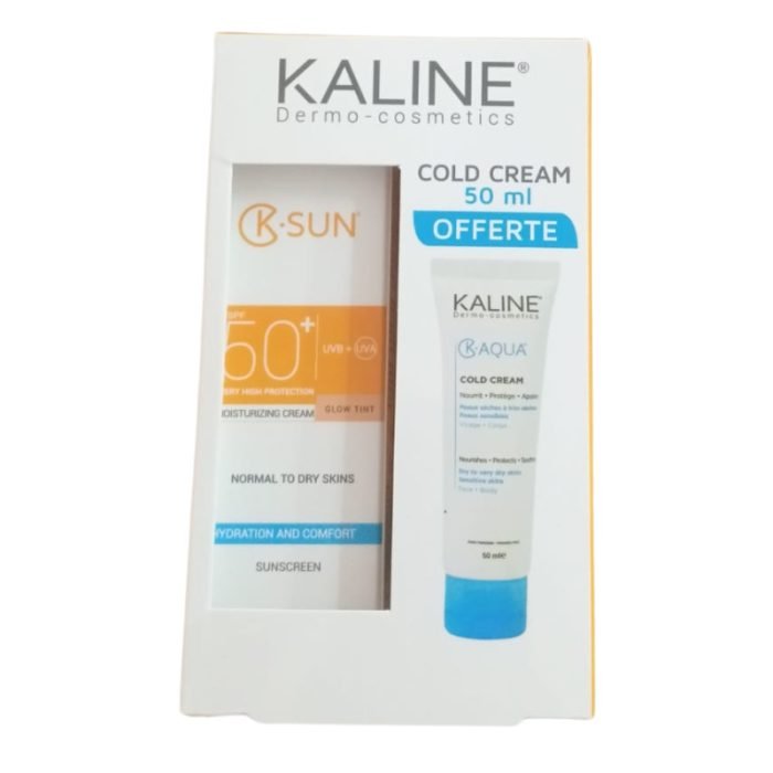 KALINE K SUN PACK CREME HYDRATANTE TINTE LUMINEUSE 50 ML ET COLD CREAM K AQUA 50 ML OFFERTE