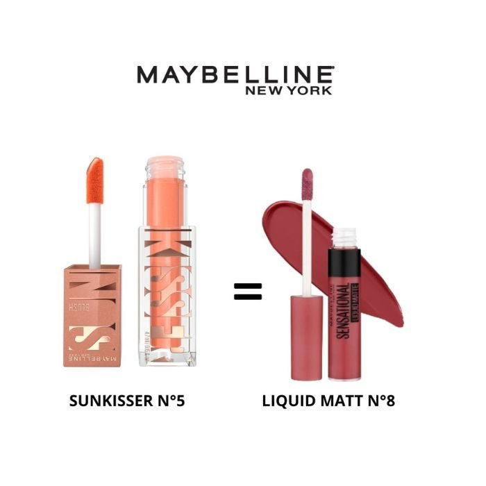MAYBELLINE OFFRE SPECIALE SUNKISSER BLUSH 05 + RAL SENSATIONNEL LIQUID MATT N8