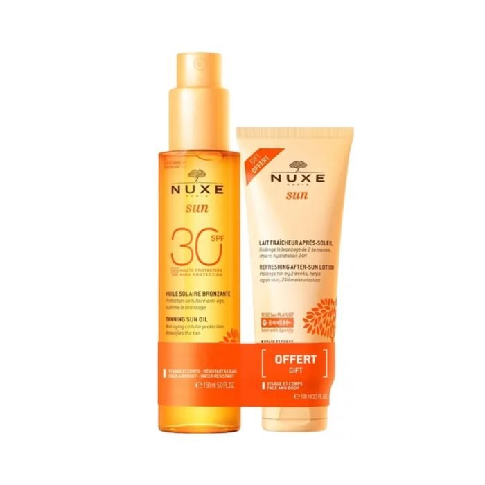 NUXE OFFRE NUXE HUILE BRONZANTE SPF30 150 ML + LAIT FRAICHEUR APRES SOLEIL 100ML OFFERT