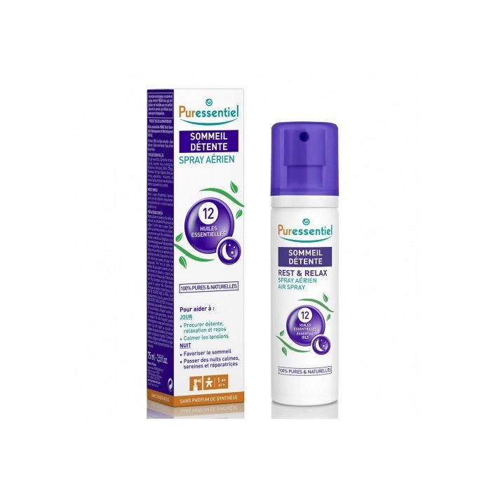 PURESSENTIEL SOMMEIL DETENTE SPRAY AERIEN 12 HUILES ESSENTIELLES 75ML