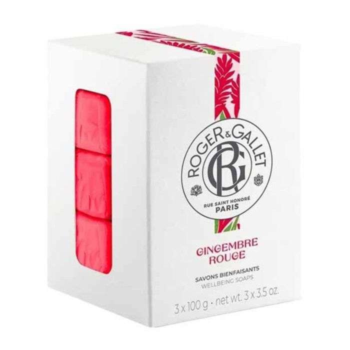 ROGER ET GALLET COFFRET SAVONS BIENFAISANTS GINGEMBRE ROUGE 300g