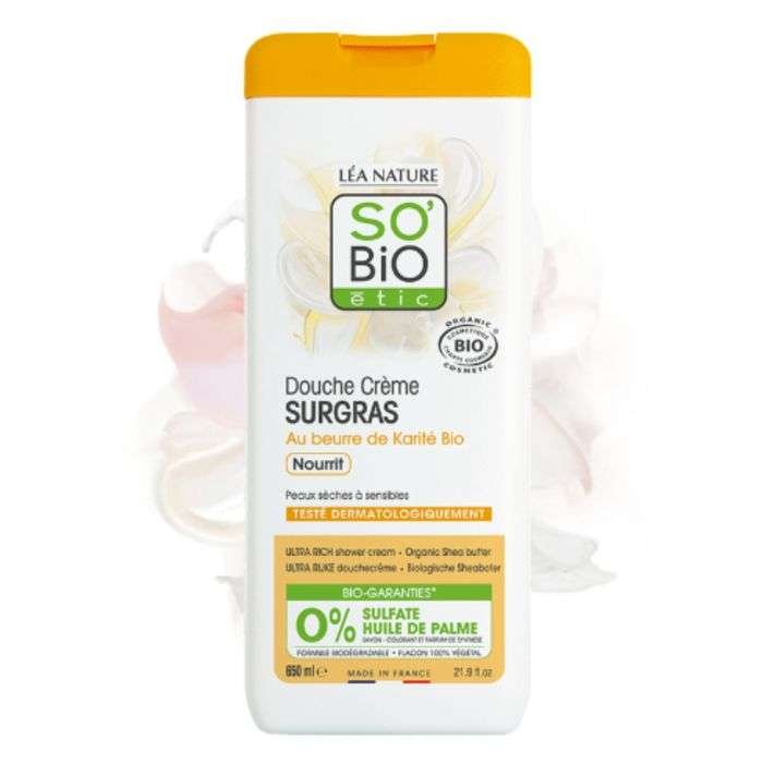 SO BiO DOUCHE CREME SURGAS AU BEURRE DE KARITE BIO NOURRIT 650 ML