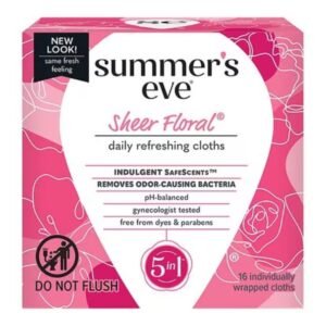 SUMMERS EVE SHEER FLORAL CLEANSING CLOTHS FOR SENSITIVE SKIN 5 IN 1