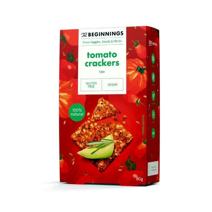 THE BEGINNINGS TOMATO CRACKERS 80 G