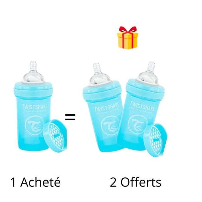 TWISTSHAKE OFFRE 1 BABY BOTTLE ANTI COLIC ALL IN ONE 180 ML 0M+ BLEU ACHETE 2 OFFERTS