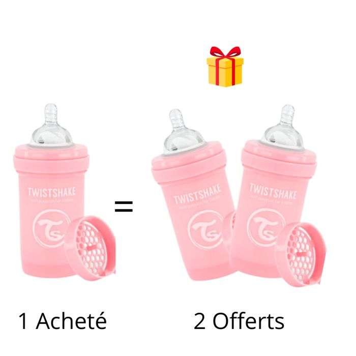 TWISTSHAKE OFFRE 1 BABY BOTTLE ANTI COLIC ALL IN ONE 180 ML 0M+ ROSE ACHETE 2 OFFERTS