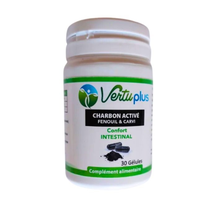 VERTUPLUS CHARBON ACTIVE FENOUIL ET CARVI 30 GELULES