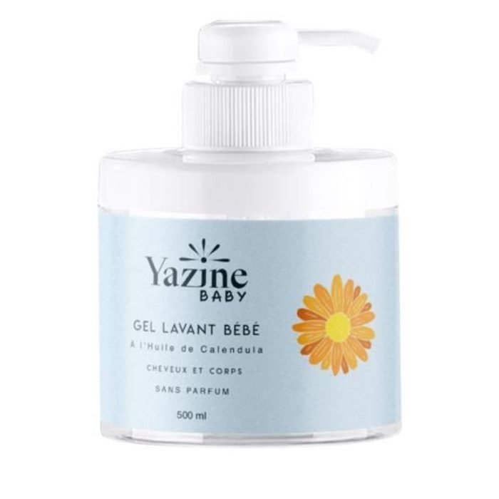 YAZINE BABY GEL LAVANT A L'HUILE DE CALENDULA CHEVEUX ET CORPS 500 ML